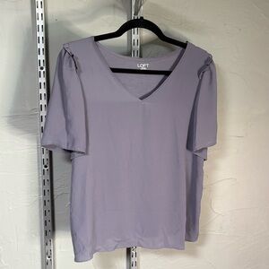 LOFT Women's Soft Purple V-Neck Blouse